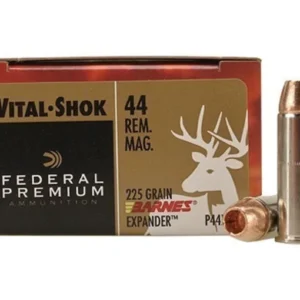 Federal Premium Vital-Shok Ammunition 44 Remington Magnum 225 Grain Barnes XPB Hollow Point Lead-Free Box of 20