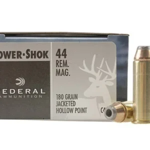 Federal Power-Shok Ammunition 44 Remington Magnum 180 Grain Jacketed Hollow Point Box of 20