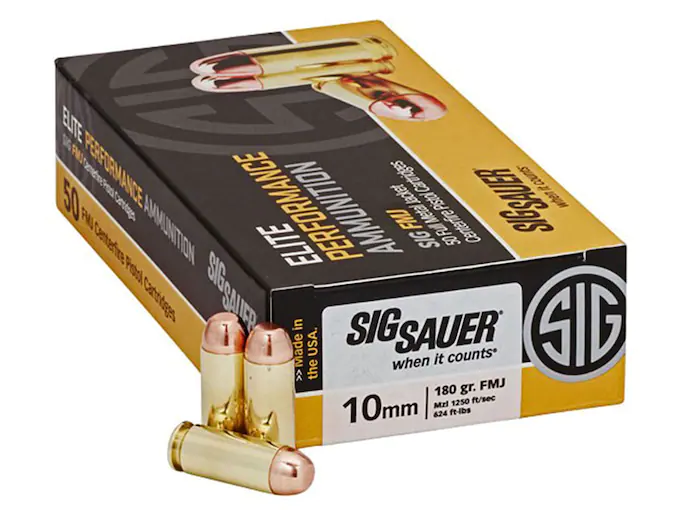 Sig Sauer Elite Performance Ammunition 10mm Auto 180 Grain Full Metal Jacket