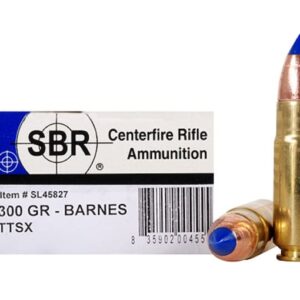 SBR Ammunition 458 SOCOM 300 Grain Barnes TTSX Polymer Tipped Spitzer Lead-Free Box of 20