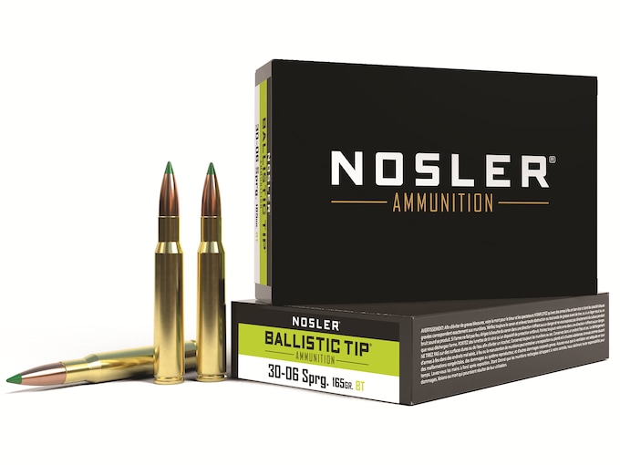 Nosler BT Ammunition 30-06 Springfield 165 Grain Ballistic Tip Box of 20