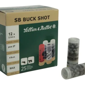 Sellier & Bellot Ammunition 12 Gauge 2-3/4" #4 Buckshot 27 Pellets