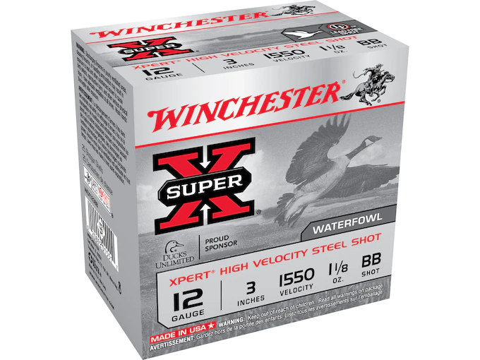 Winchester Xpert High Velocity Ammunition 12 Gauge 3" 1-1/8 oz BB Non-Toxic Steel Shot