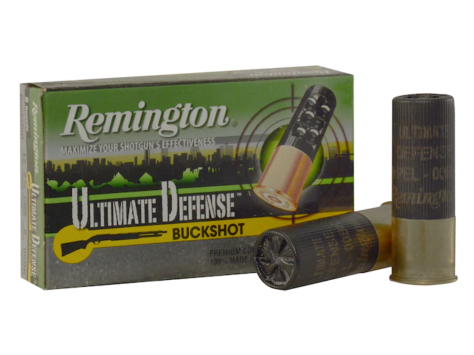 Remington Ultimate Defense Ammunition 12 Gauge 2-3/4" 00 Buckshot 9 Pellets Box of 5