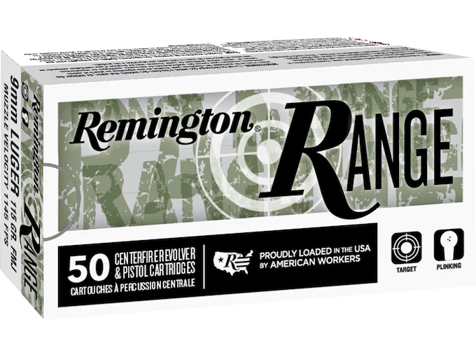 Remington Range Ammunition 9mm Luger 115 Grain Full Metal Jacket