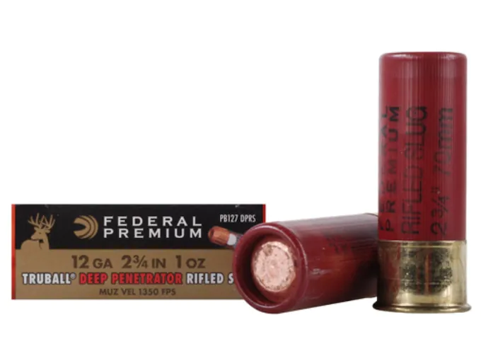 Federal Premium Vital-Shok Ammunition 12 Gauge 2-3/4" 1 oz Deep Penetrator TruBall Hollow Point Rifled Slug Box of 5