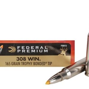 Federal Premium Ammunition 308 Winchester 165 Grain Trophy Bonded Tip Box of 20
