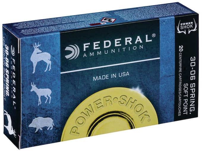 Federal Power-Shok Ammunition 30-06 Springfield 220 Grain Soft Point Box of 20