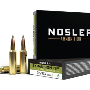 Nosler E-Tip Ammunition 325 Winchester Short Magnum (WSM) 180 Grain E-Tip Lead-Free Box of 20