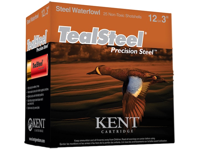 Kent Cartridge TealSteel Precision Steel Waterfowl Ammunition 12 Gauge 3" 1-1/4 oz #5 Non-Toxic Steel Shot