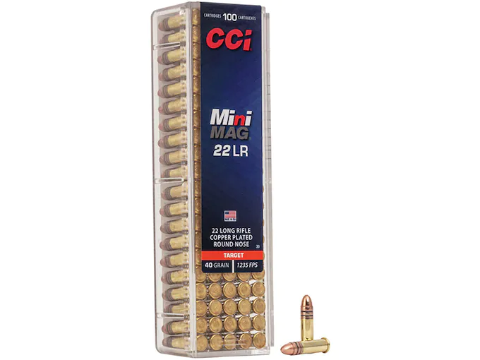 CCI Mini-Mag Ammunition 22 Long Rifle 40 Grain Plated Lead Round Nose