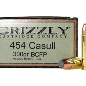 Grizzly Ammunition 454 Casull 300 Grain Bonded Core Jacketed Flat Point Box of 20