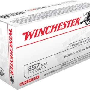 Winchester USA Ammunition 357 Magnum 110 Grain Jacketed Hollow Point Box of 50