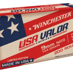 Winchester USA Valor NATO Ammunition 9mm Luger 124 Grain Full Metal Jacket