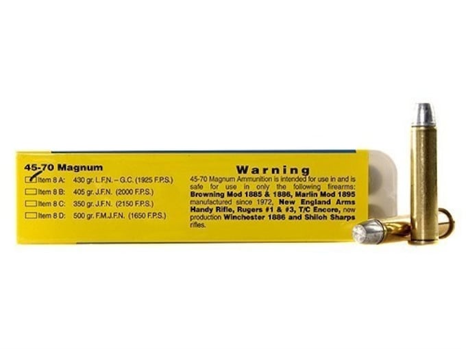 Buffalo Bore Ammunition 45-70 Government 430 Grain Lead Long Flat Nose Box of 20