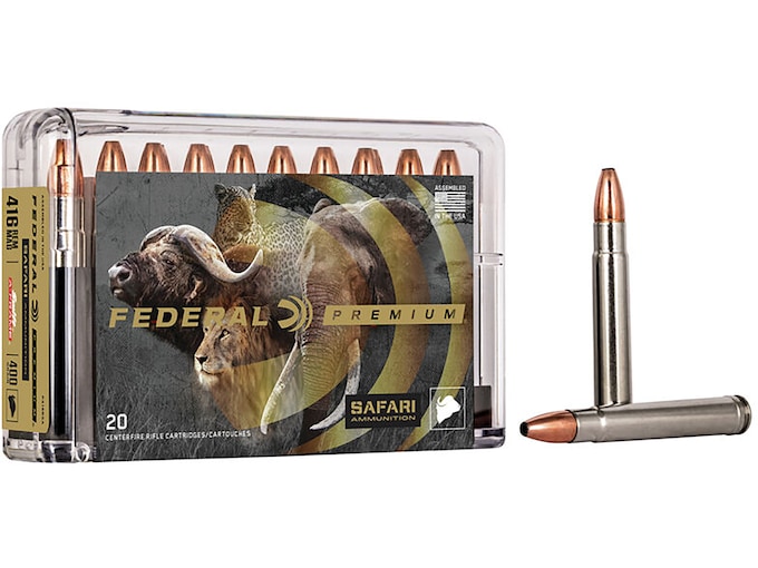 Federal Premium Safari Ammunition 416 Remington Magnum 400 Grain Swift A-Frame Soft Point Box of 20
