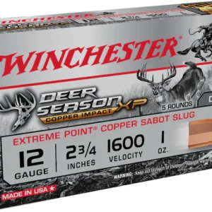 Winchester Deer Season XP Copper Impact Ammunition 12 Gauge 2-3/4" 1 oz Copper Extreme Point Sabot Slug Lead-Free Box of 5