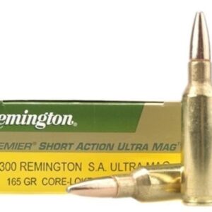 Remington Core-Lokt Ammunition 300 Remington Short Action Ultra Magnum 165 Grain Core-Lokt Pointed Soft Point Box of 20