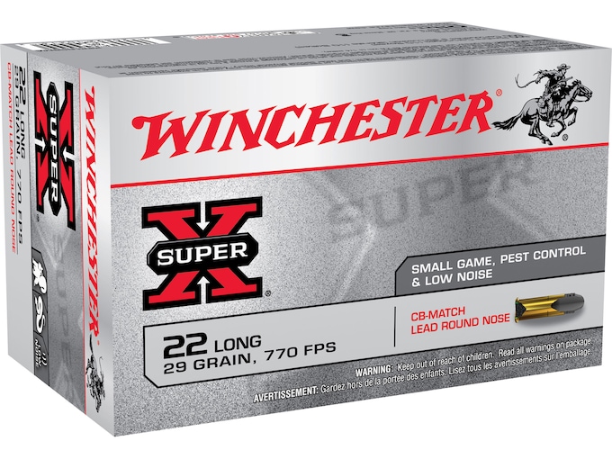 Winchester Super-X Ammunition 22 Long 29 Grain CB Match Box of 50
