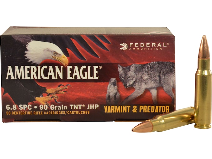 Federal American Eagle Varmint and Predator Ammunition 6.8mm Remington SPC 90 Grain Hollow Point