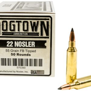 Dogtown Ammunition 22 Nosler 55 Grain Polymer Tip Flat Base