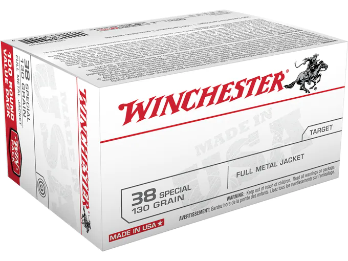 Winchester USA Ammunition 38 Special 130 Grain Full Metal Jacket (Bulk Packaged)