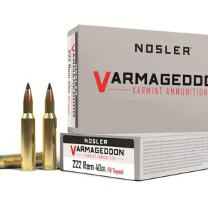 Nosler Varmageddon Ammunition 222 Remington 40 Grain Tipped Flat Base Box of 20