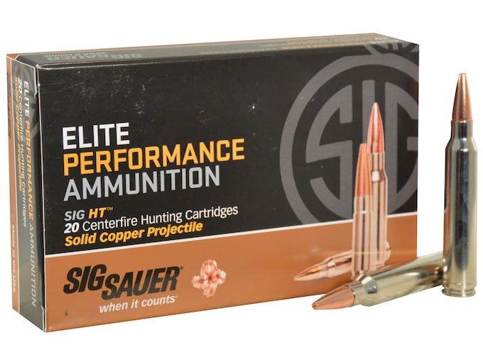 Sig Sauer Elite Performance Hunting HT Ammunition 300 Winchester Magnum 165 Grain Solid Copper Lead-Free Expanding Box of 20