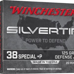 Winchester Silvertip Ammunition 38 Special +P 125 Grain Jacketed Hollow Point Box of 20