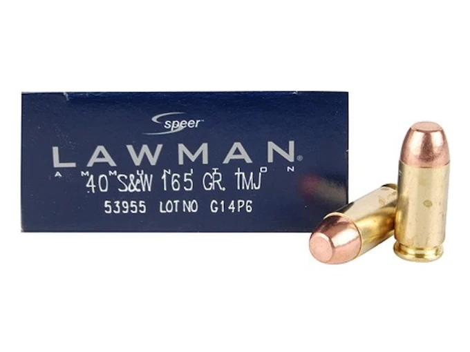 Speer Lawman Ammunition 40 S&W 165 Grain Total Metal Jacket