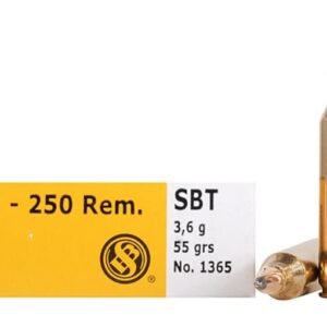 Sellier & Bellot Ammunition 22-250 Remington 55 Grain Sierra GameKing Spitzer Boat Tail Box of 20