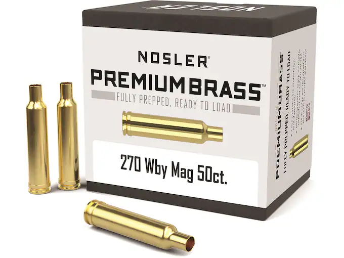 Nosler Custom Brass 270 Weatherby Magnum Box of 50