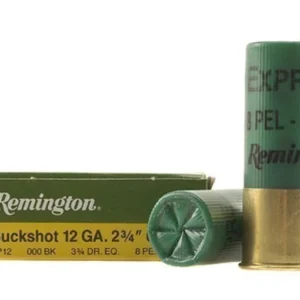 Remington Express Ammunition 12 Gauge 2-3/4" 000 Buckshot 8 Pellets Box of 5