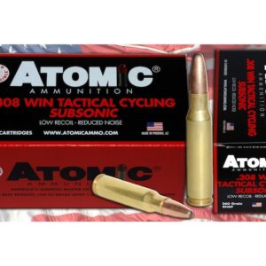 Atomic Tactical Cycling Subsonic Ammunition 308 Winchester 260 Grain Expanding Round Nose Soft Point Box of 50