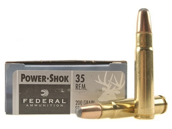 Federal Power-Shok Ammunition 35 Remington 200 Grain Round Nose Soft Point Box of 20