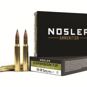 Nosler E-Tip Ammunition 30-06 Springfield 180 Grain E-Tip Lead-Free Box of 20