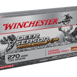 Winchester Deer Season XP Copper Impact Ammunition 270 Winchester Short Magnum (WSM) 130 Grain Copper Extreme Point Polymer Tip Lead-Free Box of 20