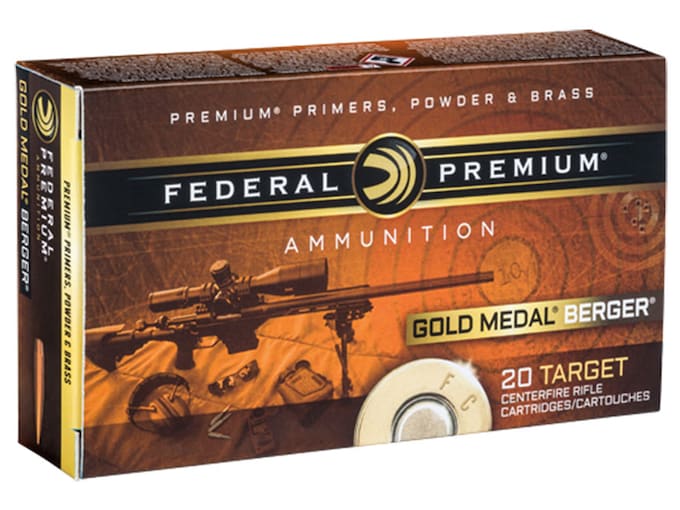 Federal Premium Gold Medal Berger Ammunition 308 Winchester 185 Grain Berger Juggernaut Open Tip Match Box of 20