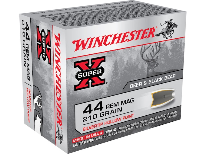 Winchester Super-X Ammunition 44 Remington Magnum 210 Grain Silvertip Hollow Point