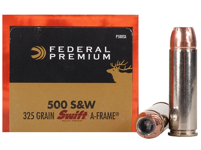 Federal Premium Ammunition 500 S&W Magnum 325 Grain Swift A-Frame Jacketed Hollow Point Box of 20