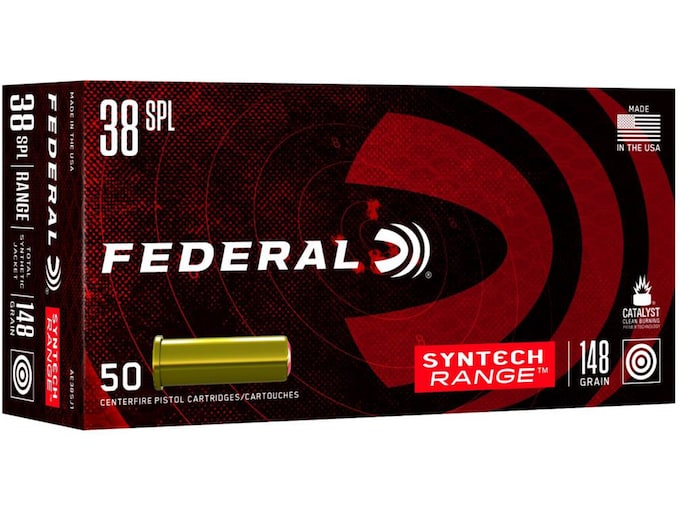 Federal Syntech Range Ammunition 38 Special 148 Grain Total Synthetic Jacket Wadcutter
