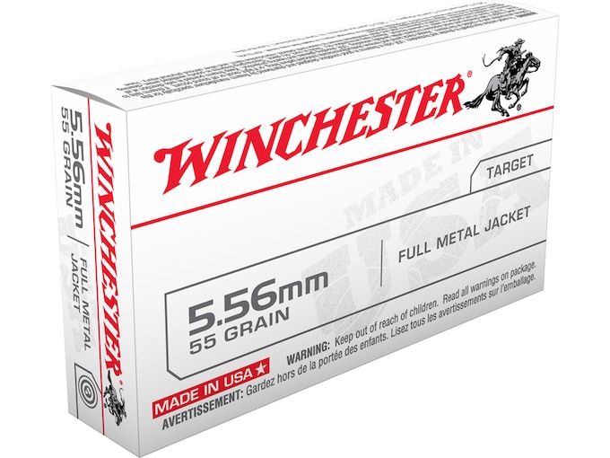 Winchester USA Ammunition 5.56x45mm NATO 55 Grain M193 Full Metal Jacket