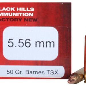 Black Hills Ammunition 5.56x45mm NATO 50 Grain Barnes TSX Hollow Point Lead-Free Box of 50