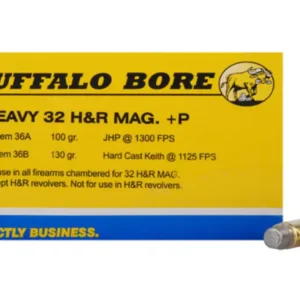 Buffalo Bore Ammunition Outdoorsman 32 H&R Magnum +P 130 Grain Hard Cast Lead Semi-Wadcutter Box of 20