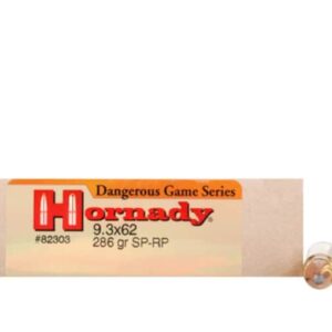 Hornady Custom Ammunition 9.3x62mm Mauser 286 Grain Spire Point Recoil Proof Box of 20
