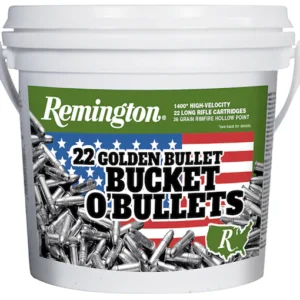 Remington Golden Bullet Ammunition 22 Long Rifle 36 Grain Plated Lead Hollow Point Bulk