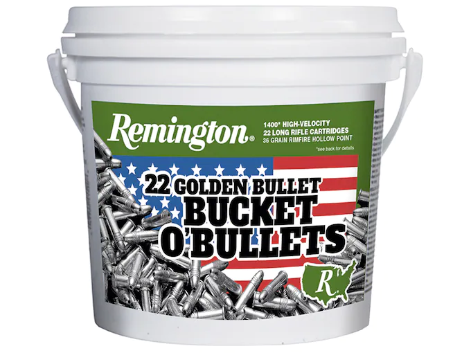 Remington Golden Bullet Ammunition 22 Long Rifle 36 Grain Plated Lead Hollow Point Bulk