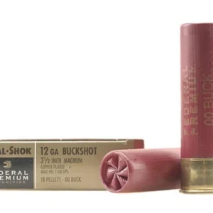 Federal Premium Vital-Shok Ammunition 12 Gauge 3-1/2" Buffered 00 Copper Plated Buckshot 18 Pellets Box of 5