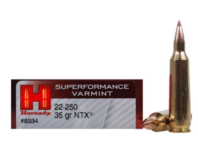 Hornady Superformance Varmint Ammunition 22-250 Remington 35 Grain NTX Lead-Free Box of 20