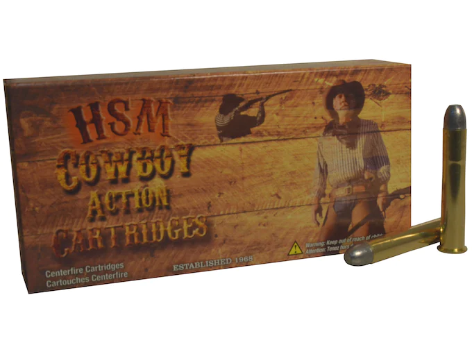 HSM Cowboy Action Ammunition 38-55 WCF 240 Grain Hard Cast Round Nose Flat Point Box of 20
